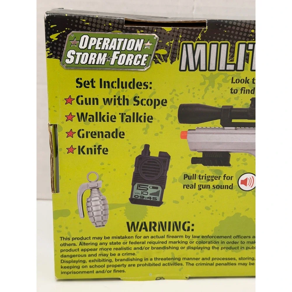 Operation Storm Force Military Playset Toy Gun Scope Walkie Talkie Grenade 93001